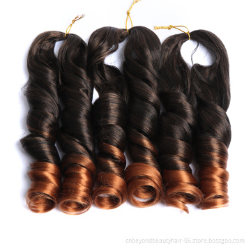 Wholesale Synthetic Hair Extensions Loose Long Wavy Crochet Braid Hair Pre Stretched OmbreWavy Braiding Hair For Black Women